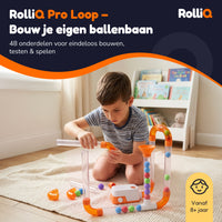 Rolliq® Pro Loop Knikkerbaan - Buizenbaan op Luchtdruk - Ballenbaan Bouwspeelgoed - Marble Run STEM Speelgoed - Luchtkracht Parcours - 8+ - 48 Onderdelen