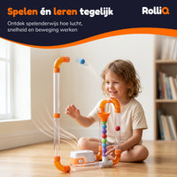 Rolliq® Pro Loop Knikkerbaan - Buizenbaan op Luchtdruk - Ballenbaan Bouwspeelgoed - Marble Run STEM Speelgoed - Luchtkracht Parcours - 8+ - 48 Onderdelen